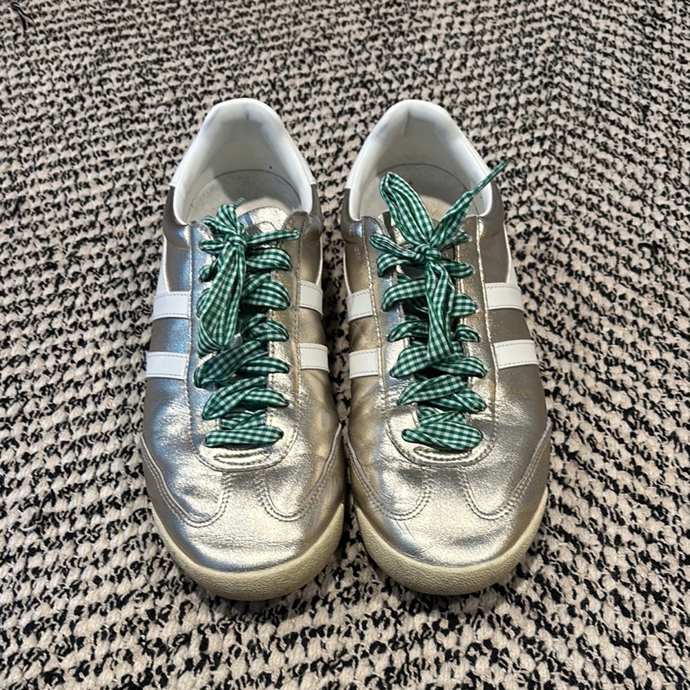 Gola Rose Gold Sneakers with Green Laces